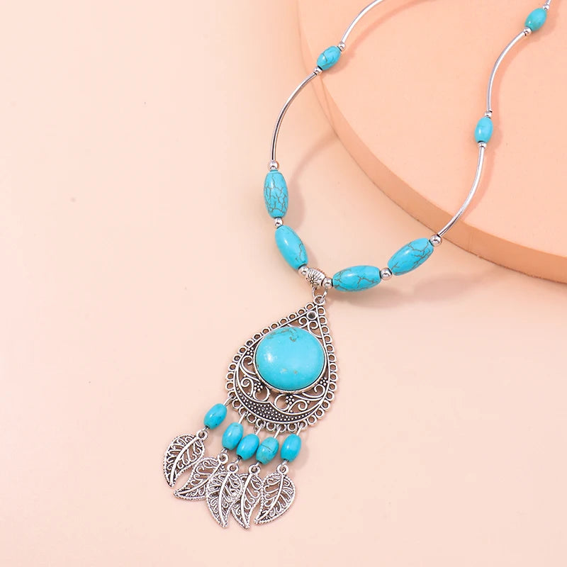 Native Turquoise Tassel Necklaces