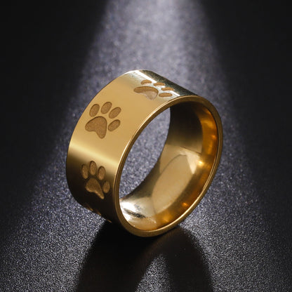 Dog Paws Ring Stainless Steel