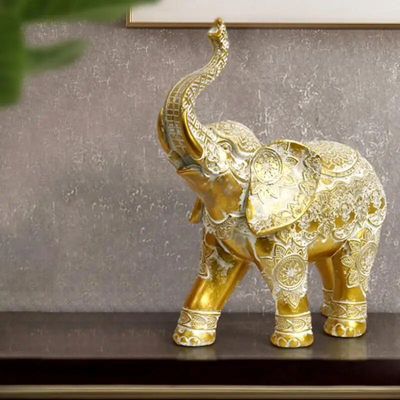 Elephant Statue Resin Plated