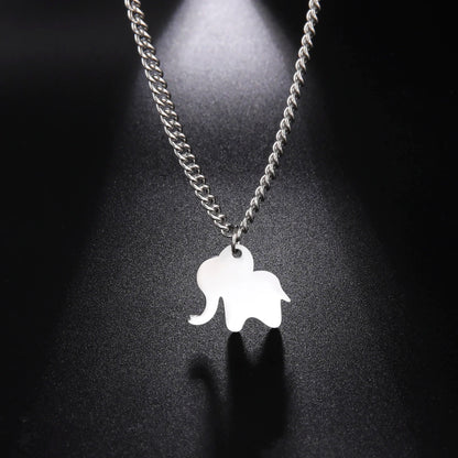 Elephant Family Pendant Stainless Steel Necklace Gold Color
