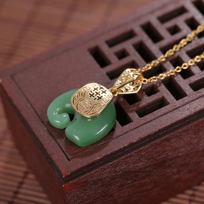 Elephant Pendant 18K Gold Plated Natural Stone Chain Necklace