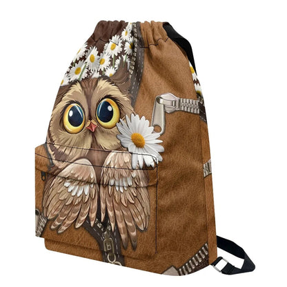 Owl Backpack Shoulder Drawstring