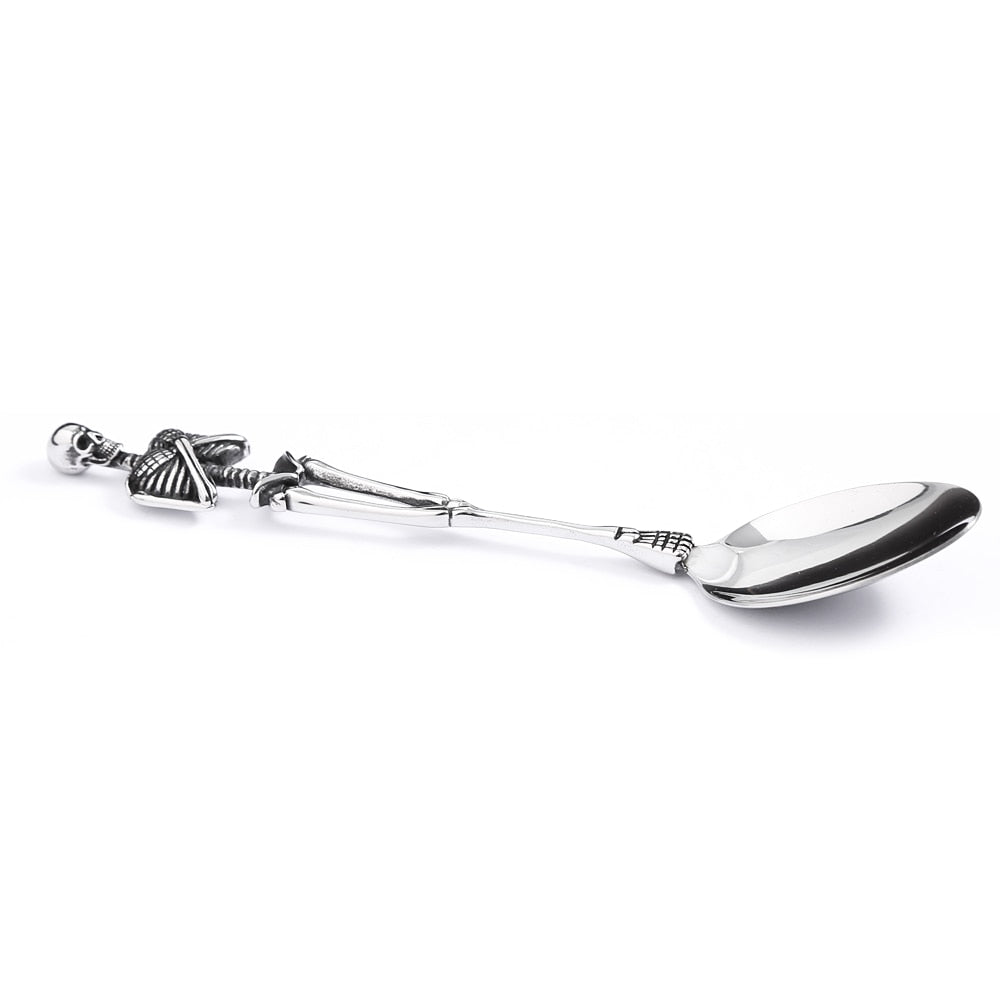 Skull Fork Spoon Stainless Steel