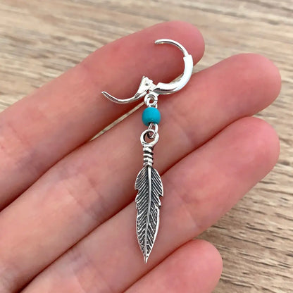 Native Turquoise Feather Earrings