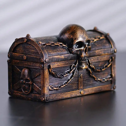 Skull Small Treasure Pirate Storage Box Resin