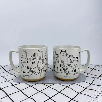 Cat Ceramic Mug Cartoon Large Capacity