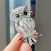 Owl Brooches Sparkling Crystal Opal Stone