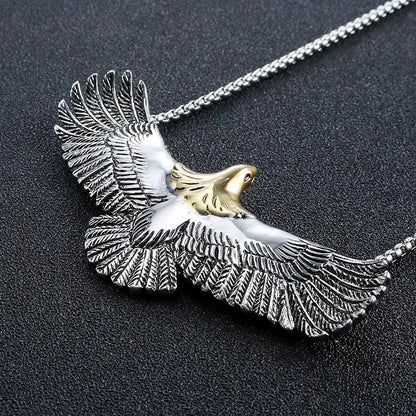 Native Eagle Necklace Silver Color