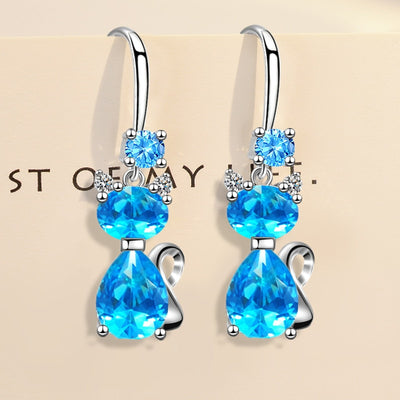 Crystal Cat Earrings