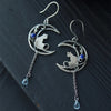 Crescent Metal Cat Earrings