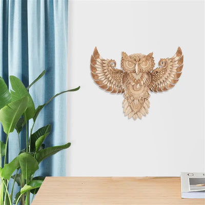 Owl Wooden Hanging Wall Decoration Handicraft