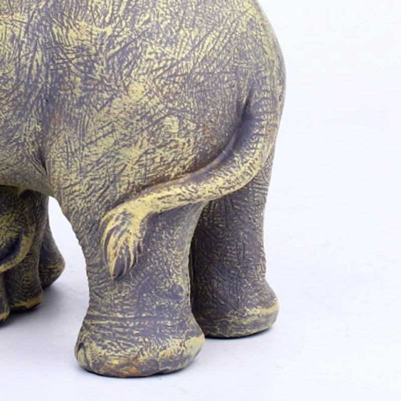 Elephant Mother & Baby Resin Statue