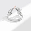 Elephant Mother Child Ring Silver Color