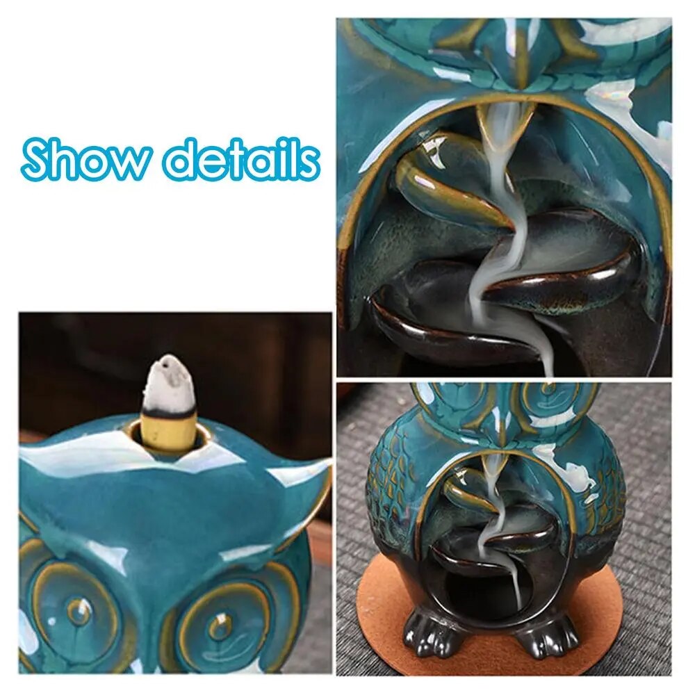 Owl Ceramic Incense Burner Holder