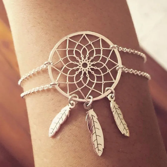 Native Feather Dream Catcher Bracelet