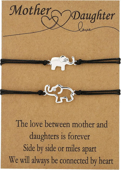Elephant Mother Daughter Bracelets Set
