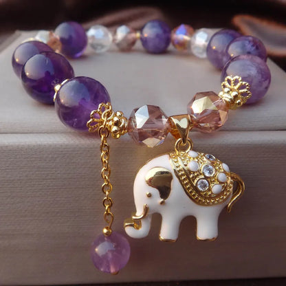 Elephant Pendant Adjustable Bangles Crystal Bracelets