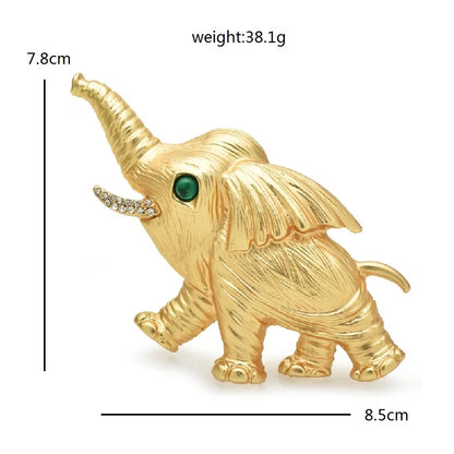 Elephant Gold Color Brooch Pins