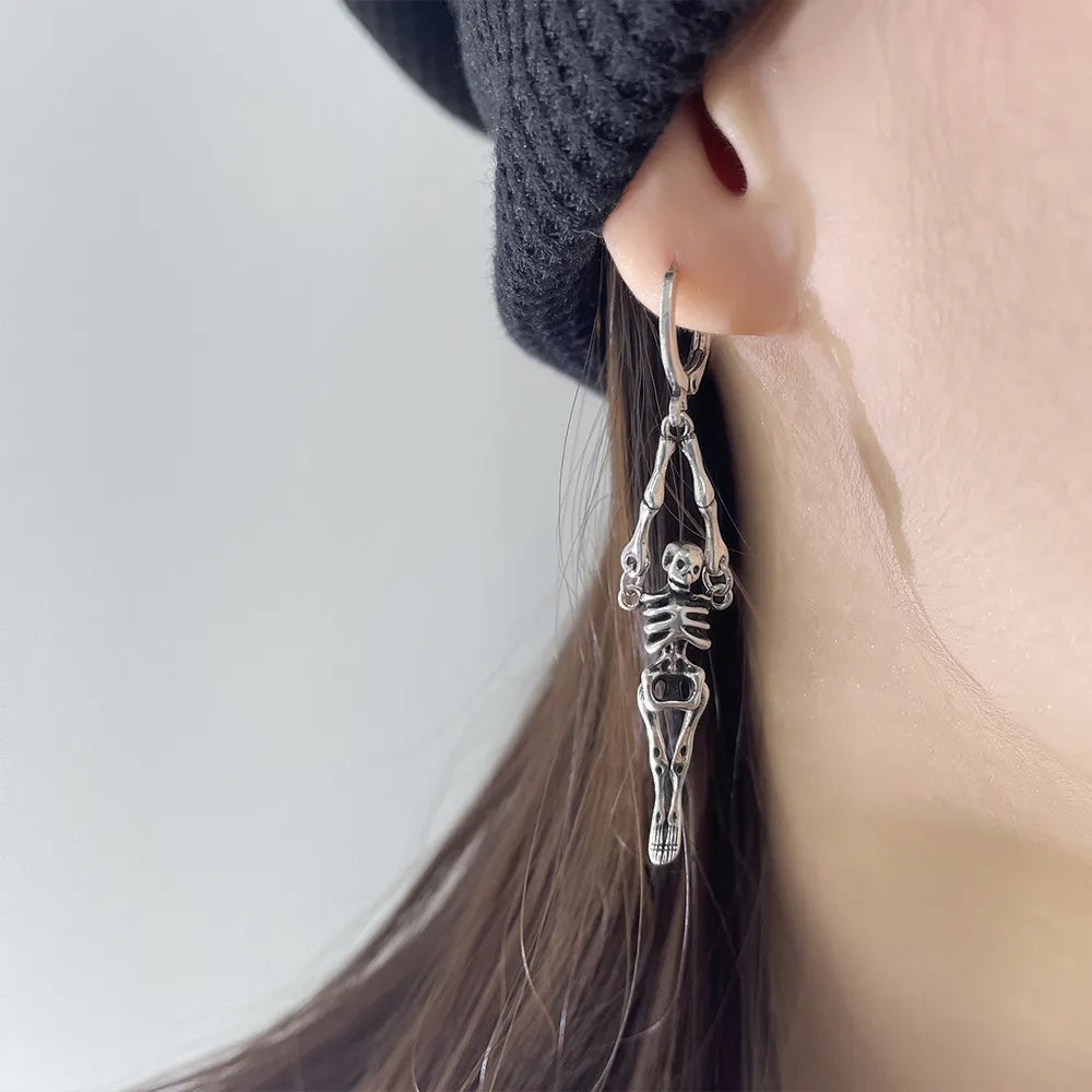 Skull Dangle Earring 925 Sterling Silver