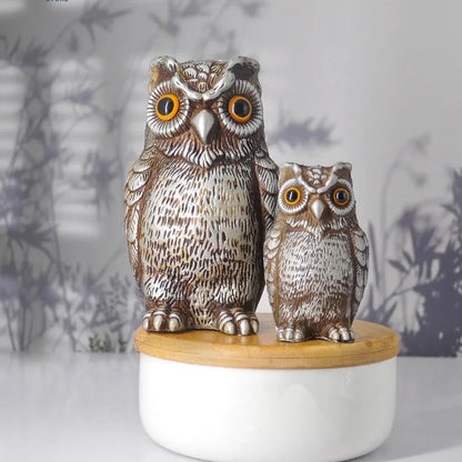 Owl Figurines Statue Sculpture Resin