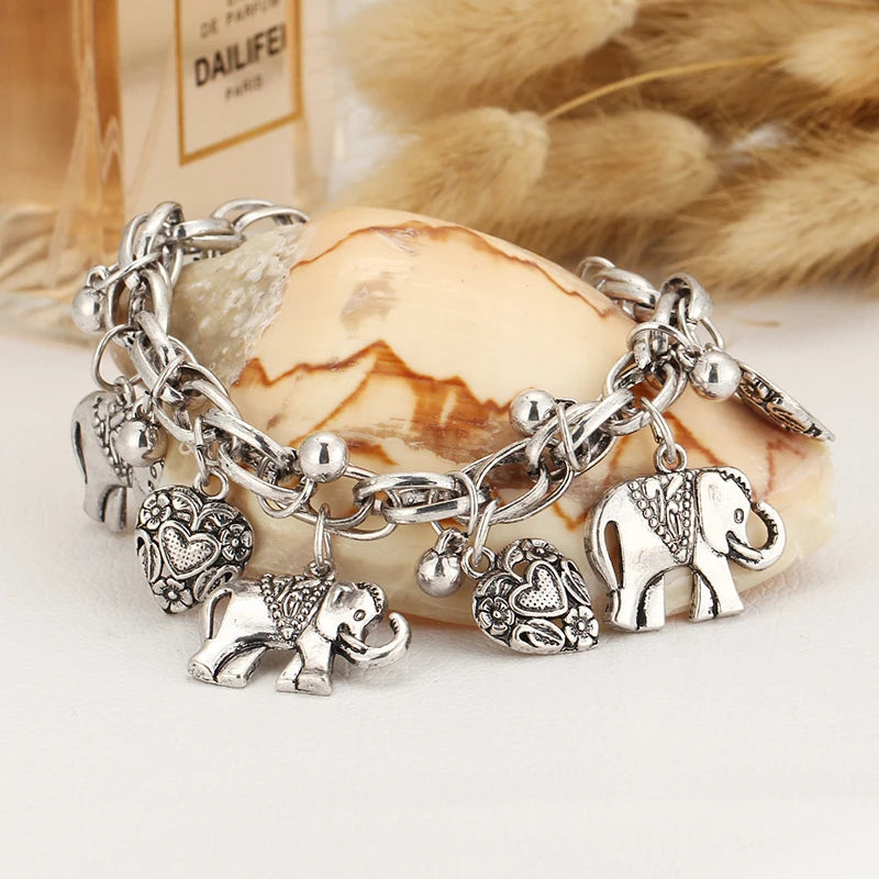 Elephant Bracelet Bangle Stainless Steel