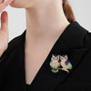 Owl Brooches Scarf Clip Crystal