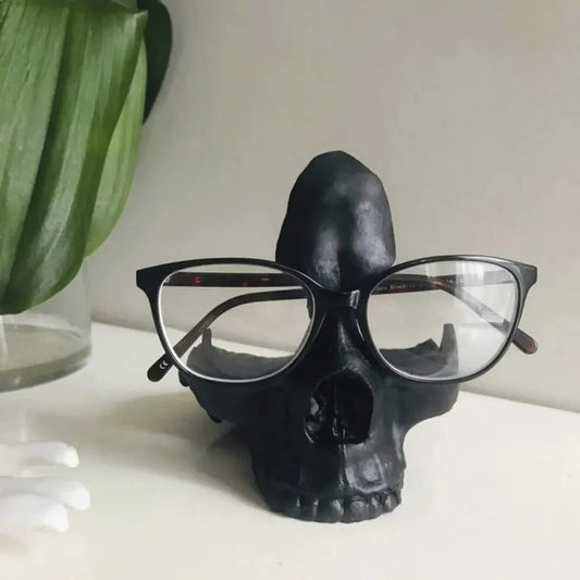 Skull Eyeglasses Statue Holder With Storage Tray