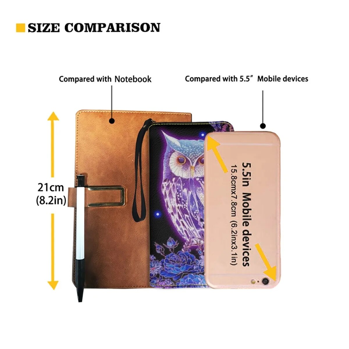 Owl Print PU Leather Wristband Wallet