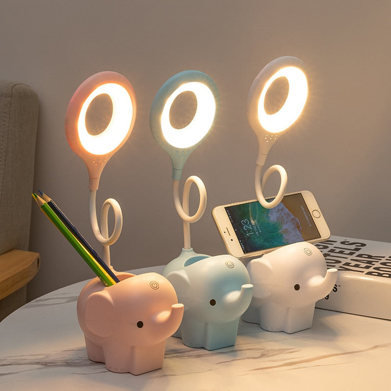 Cute Elephant LED Table Lamp USB Powered