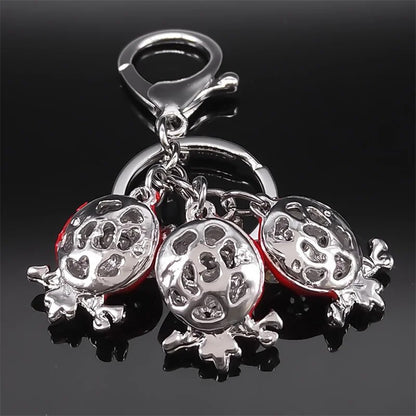 Owl Keychain Alloy Red Color