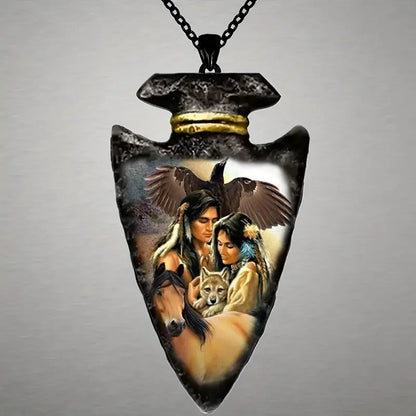 Native Tribal Couple Pendant Necklace