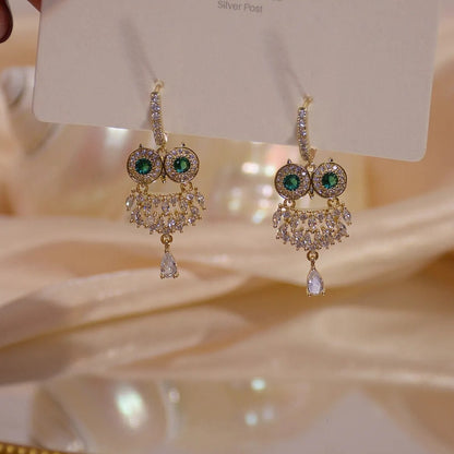 Owl Cubic Zircon Stud Earrings Gold Plated Earrings