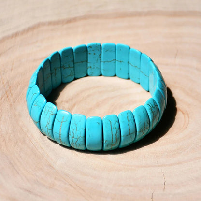 Native Blue Stone Turquoises Elastic Bracelets
