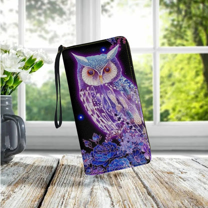 Owl Print PU Leather Wristband Wallet