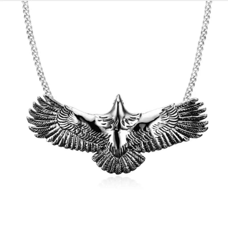 Native Eagle Necklace Silver Color