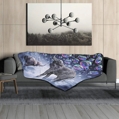 Elephant Blanket Cute Animals Print Throw Blanket