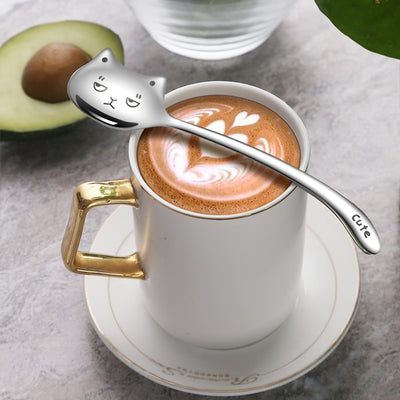 Funny Cat Cute Teaspoon For Coffee Dessert