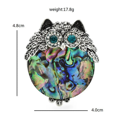 Owl Abalone Shell Brooches Pins