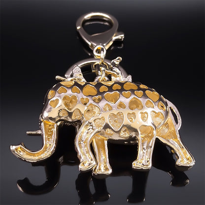 Auspicious Elephant Keyring Chain Crystal