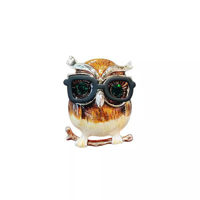 Owl Wear Glasses Vintage Cute Brooches