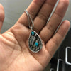 Native Turquoise Feather Pendant Necklace