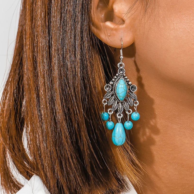 Native Turquoise Water Drop Earrings