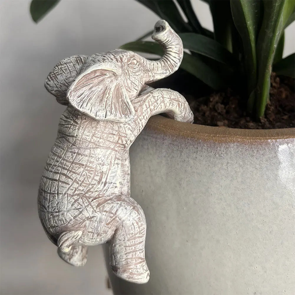 Elephant Cute Climbing  Figurines Resin Statue