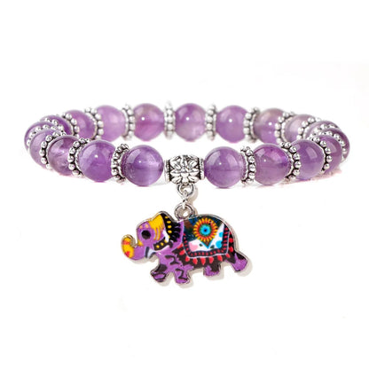Elephant Pendant Bracelets Stone Turquoise Beaded