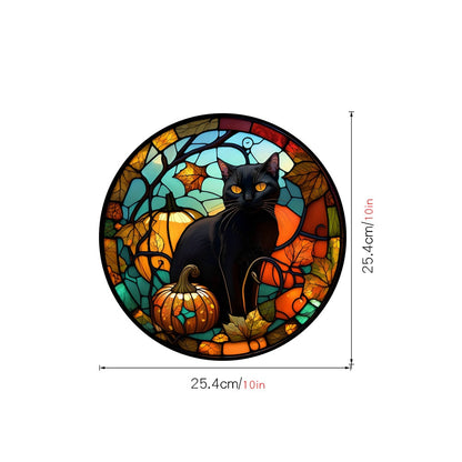 Halloween Cat PVC Window Glass Stickers Glue Free