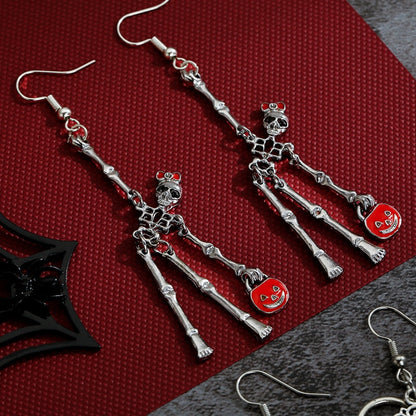 Halloween Skull Dangle Earrings