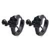 Black Skull Earrings With Roses