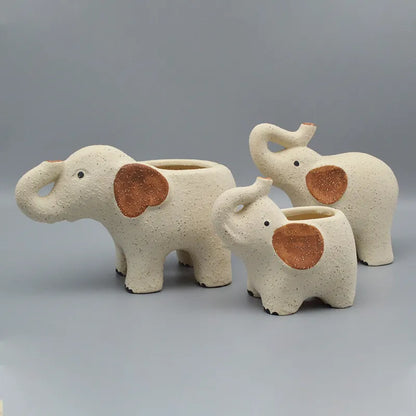 Elephants Ceramic Plants Flower Pot