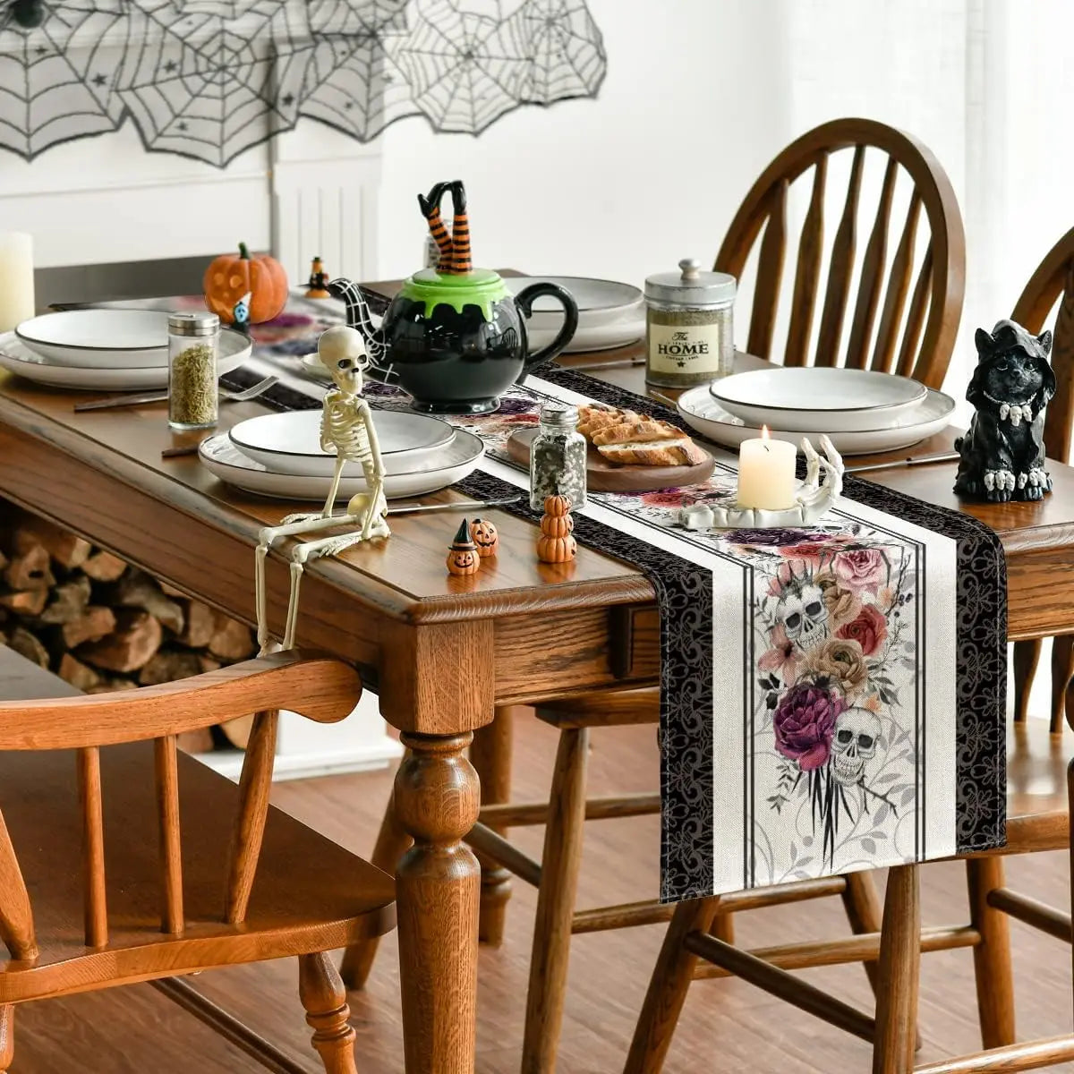 Skulls Table Runner Dining Table Decoration