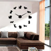 Dog Shaped DIY Large Clock Wall With Mirror Effect